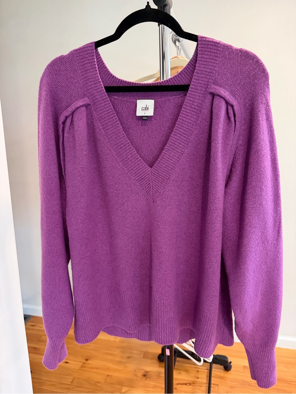 CAbi Purple V-Neck Long Sleeve Sweater